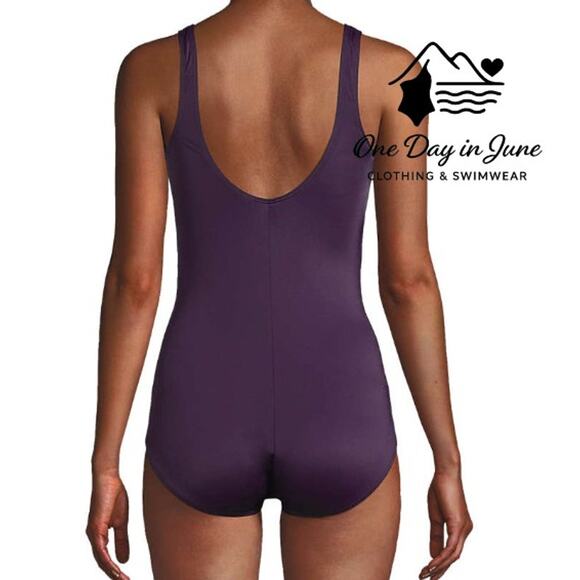 Land's End Square Neck One Piece Swimsuit Size 6 - Picture 2 of 7